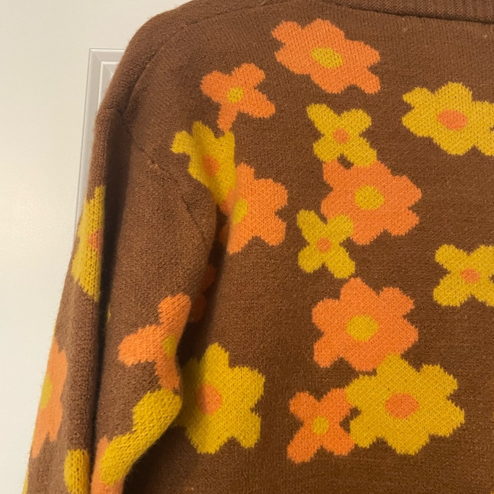 Vici for Hyfve Floral Brown Cardigan Sweater - Picture 10 of 11